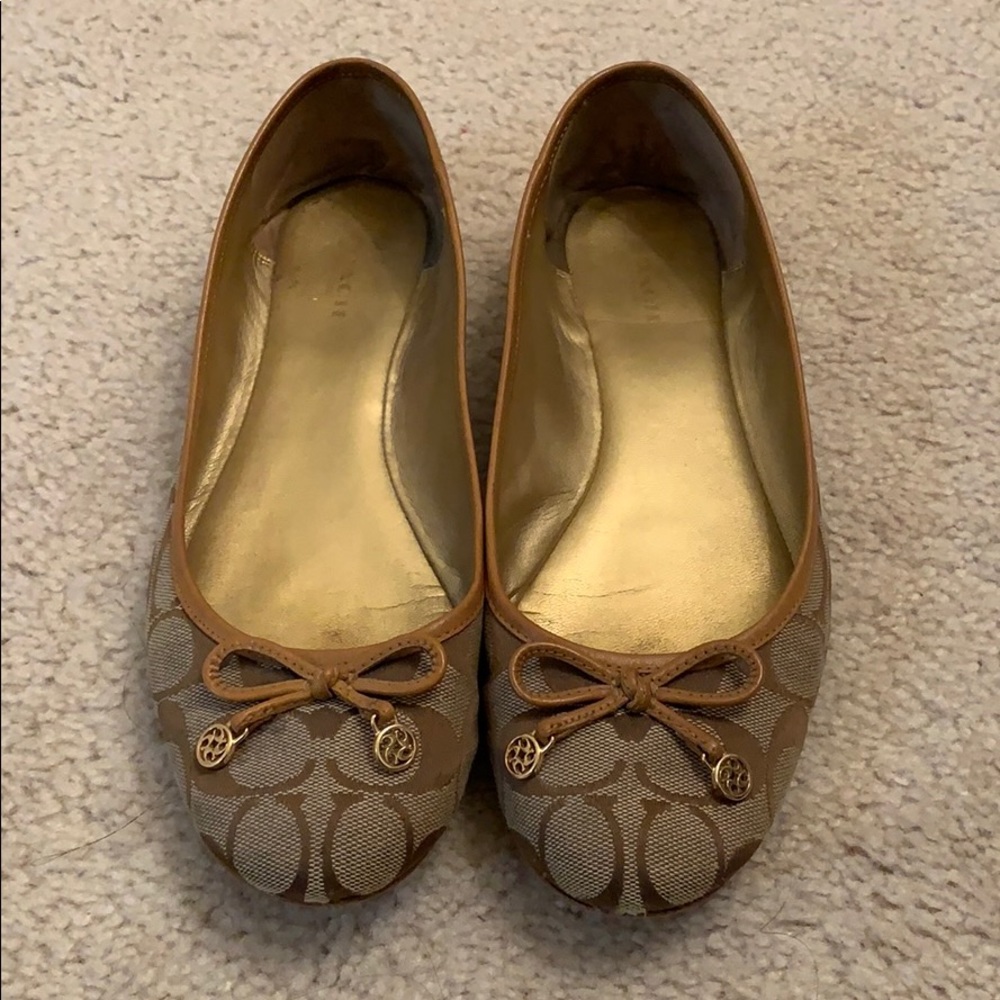 Coach tan flats